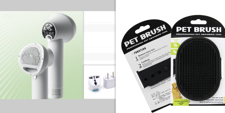 Smart Pet Hair Dryer with Comb – Silent Dog & Cat Grooming Tool