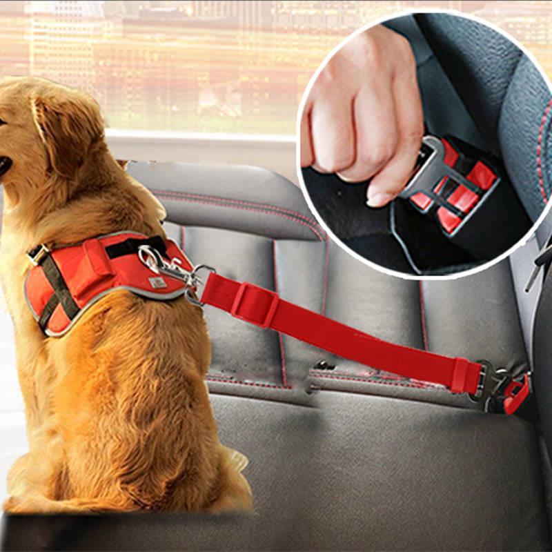 Dog Traction Belt with Telescopic Rope for Car Safety – Adjustable & Durable