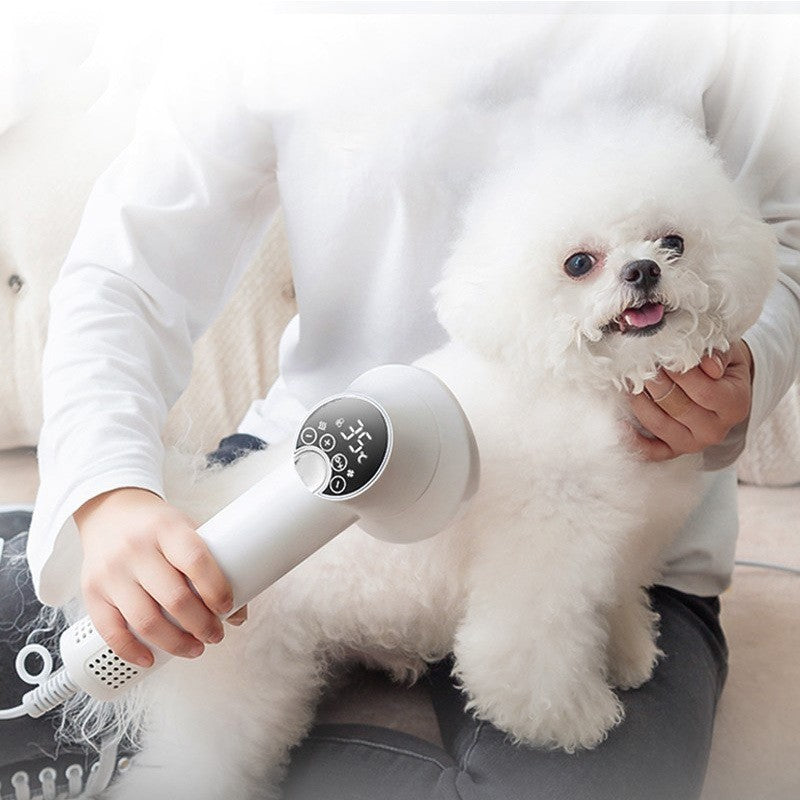 Smart Pet Hair Dryer with Comb – Silent Dog & Cat Grooming Tool