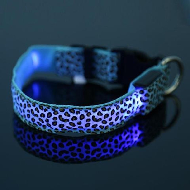 Night Glow Leopard Dog Collar – Adjustable & Cool